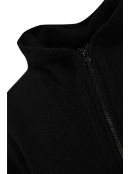 Cardigan 567A3 full zip con cappuccio black STONE ISLAND | 8115567A3V0029